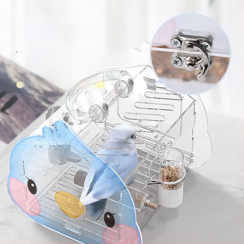 Lemmiklooma Shang Tian papagoi puuriga Läbipaistev väljasõidupuur Linnuvaatluspuur Tiigri nahast pojengist Xuan Fengi dekoratiivne akrüül väljasõidupuur