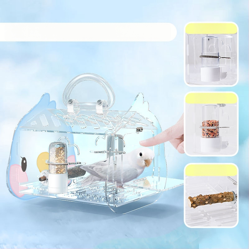 Lemmiklooma Shang Tian papagoi puuriga Läbipaistev väljasõidupuur Linnuvaatluspuur Tiigri nahast pojengist Xuan Fengi dekoratiivne akrüül väljasõidupuur