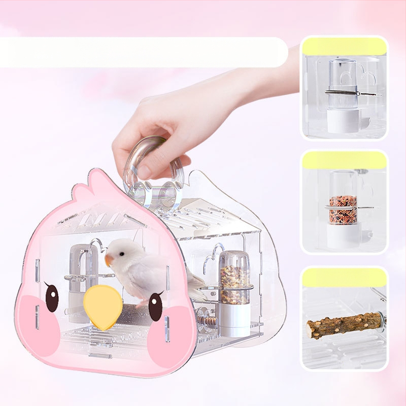 Lemmiklooma Shang Tian papagoi puuriga Läbipaistev väljasõidupuur Linnuvaatluspuur Tiigri nahast pojengist Xuan Fengi dekoratiivne akrüül väljasõidupuur