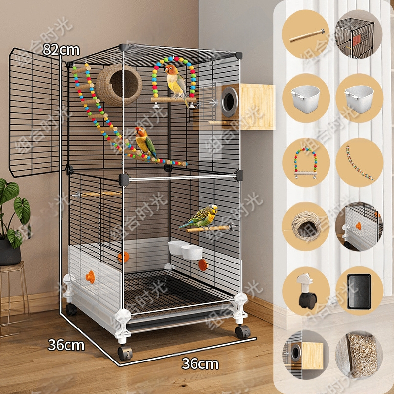 Xz [surinkta 1583 žmonių] Paukščių narvelis, papūgos narvelis, didelis namų apyvokos reikmuo, naujas, apsaugantis nuo purslų, tigro oda, juodas fenikso bijūnas, specialus