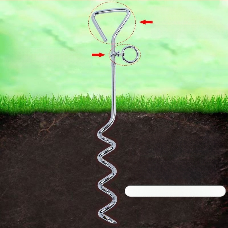 kvaliteetne välistingimustes kasutatavate lemmikloomade roostevabast terasest maapealsete naeltega poltidega koeravaia terasest traatkett veojõuköie kinnituspolt telkimistarvikud väliskaubandus