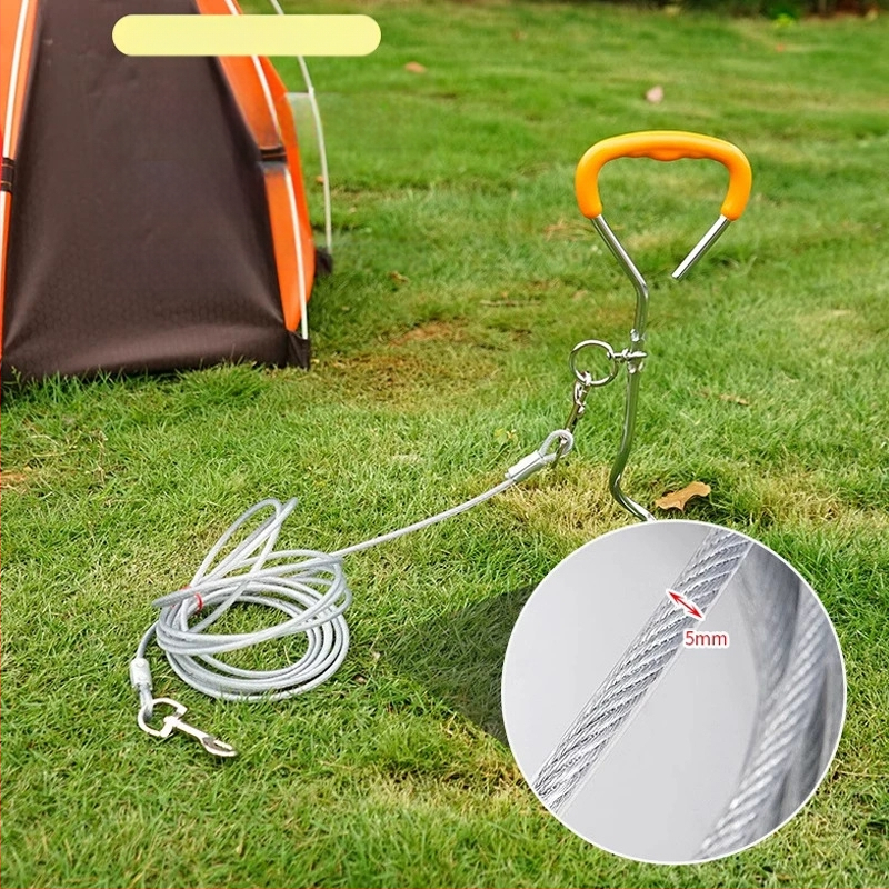 kvaliteetne välistingimustes kasutatavate lemmikloomade roostevabast terasest maapealsete naeltega poltidega koeravaia terasest traatkett veojõuköie kinnituspolt telkimistarvikud väliskaubandus