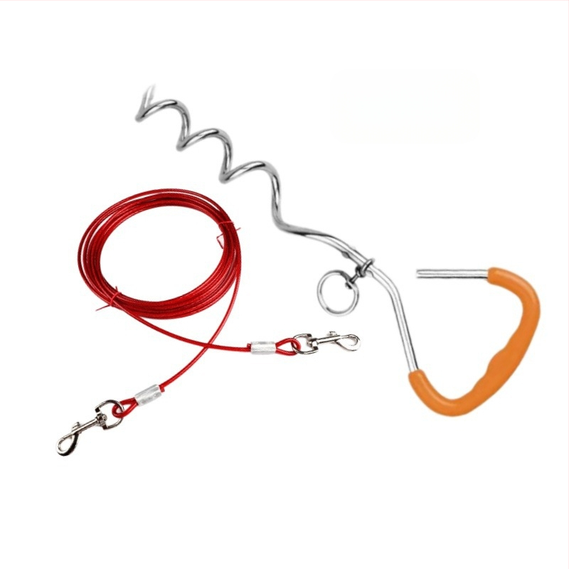 kvaliteetne välistingimustes kasutatavate lemmikloomade roostevabast terasest maapealsete naeltega poltidega koeravaia terasest traatkett veojõuköie kinnituspolt telkimistarvikud väliskaubandus