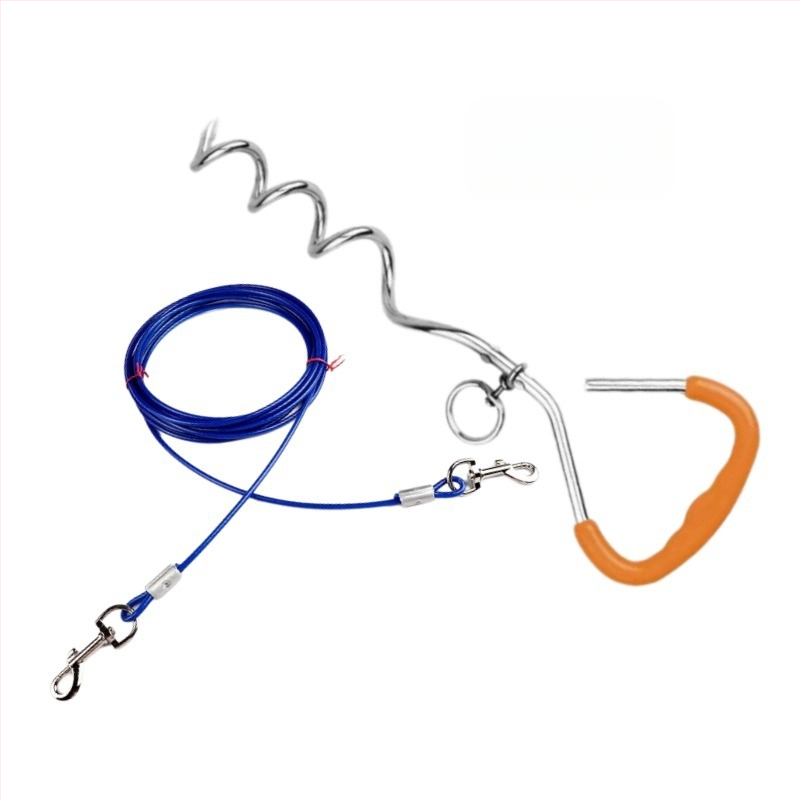 kvaliteetne välistingimustes kasutatavate lemmikloomade roostevabast terasest maapealsete naeltega poltidega koeravaia terasest traatkett veojõuköie kinnituspolt telkimistarvikud väliskaubandus