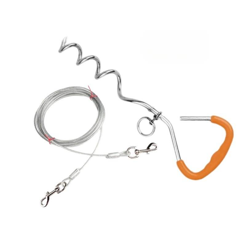 kvaliteetne välistingimustes kasutatavate lemmikloomade roostevabast terasest maapealsete naeltega poltidega koeravaia terasest traatkett veojõuköie kinnituspolt telkimistarvikud väliskaubandus