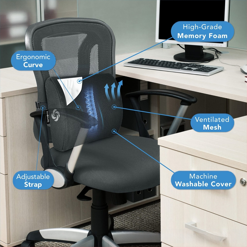 Piiriülene Amazoni auto nimmetugi mäluvahust kontoritooli ergonoomiline puusapadjaga nimmetugi aeglane selg