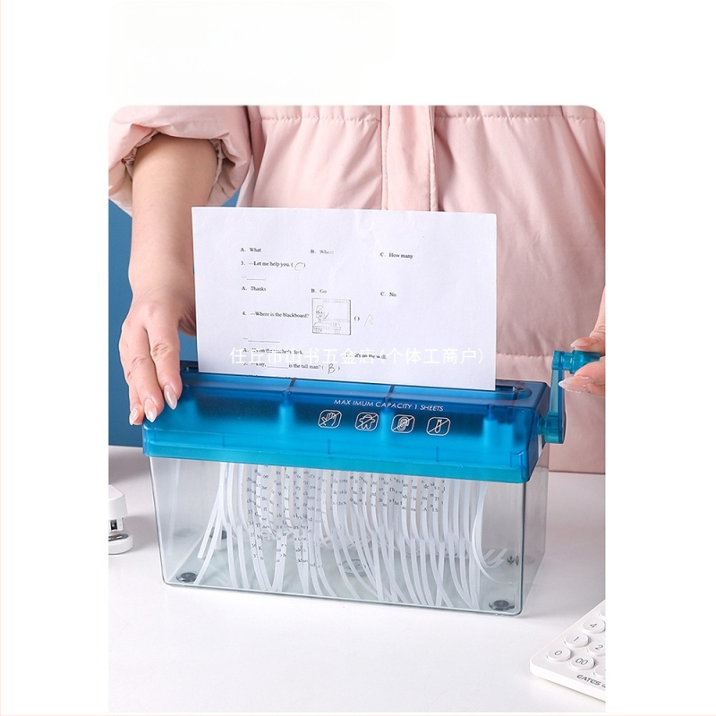 A4 liela manuālā smalcinātāja mājai Ar roku darbināms kluss pārnēsājams galda dators mazam birojam Dokumentu smalcinātājs Strēmelīšu konfidencialitāte