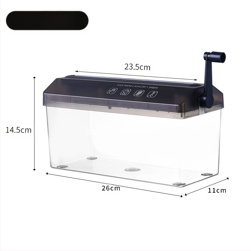 A4 liela manuālā smalcinātāja mājai Ar roku darbināms kluss pārnēsājams galda dators mazam birojam Dokumentu smalcinātājs Strēmelīšu konfidencialitāte