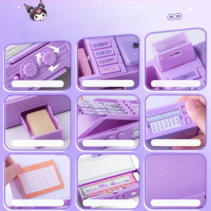 Ärge ostke kodumaise e-kaubanduse jaoks】Multifunktsionaalne kirjatarvete karp, ehtne Sanrio tüdrukute kombineeritud lukuga pliiatsiümbris mehhanismiga