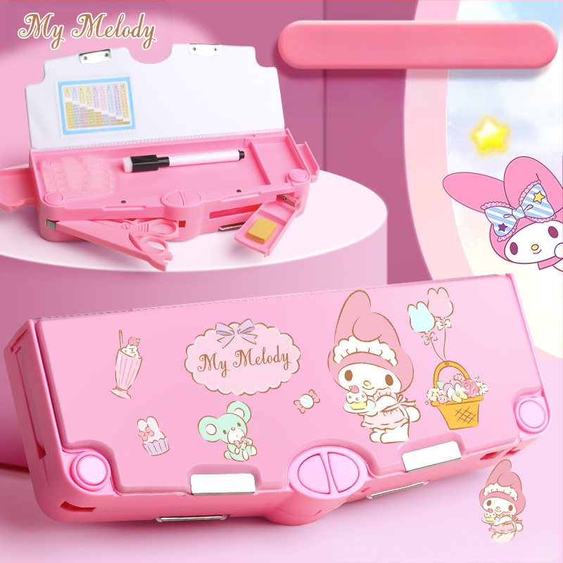 Ärge ostke kodumaise e-kaubanduse jaoks】Multifunktsionaalne kirjatarvete karp, ehtne Sanrio tüdrukute kombineeritud lukuga pliiatsiümbris mehhanismiga