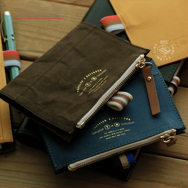 Mitme TN tõmblukuga hoiukoti aksessuaarid DuPonti paberist reisiraamat, pestud loomanahast arvete kott ümbritsev