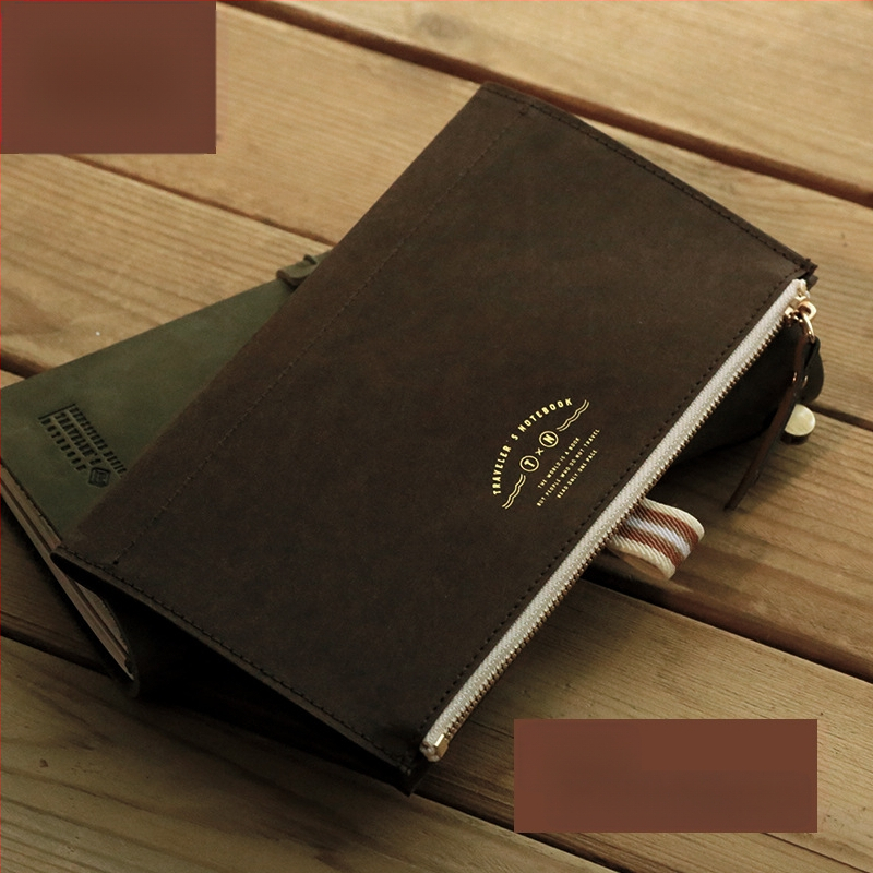 Τσάντα αποθήκευσης με φερμουάρ πολλαπλών χρήσεων, αξεσουάρ, χάρτινο βιβλίο ταξιδιού DuPont, πλυμένη τσάντα χαρτονομισμάτων από δέρμα αγελάδας, περιμετρική