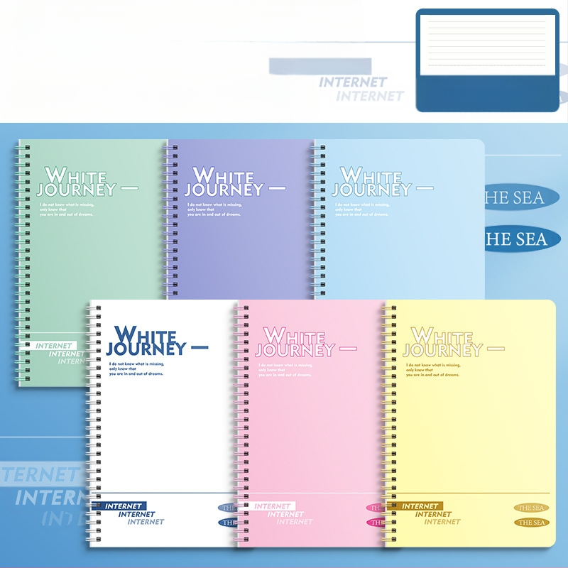 Sabiezināta studentu spirālveida piezīmju grāmatiņa B5 vienkārša horizontāla līnija ar augstu krāsu vērtību a5 vidusskolas koledžas studentu pēcdiploma iestājeksāmens