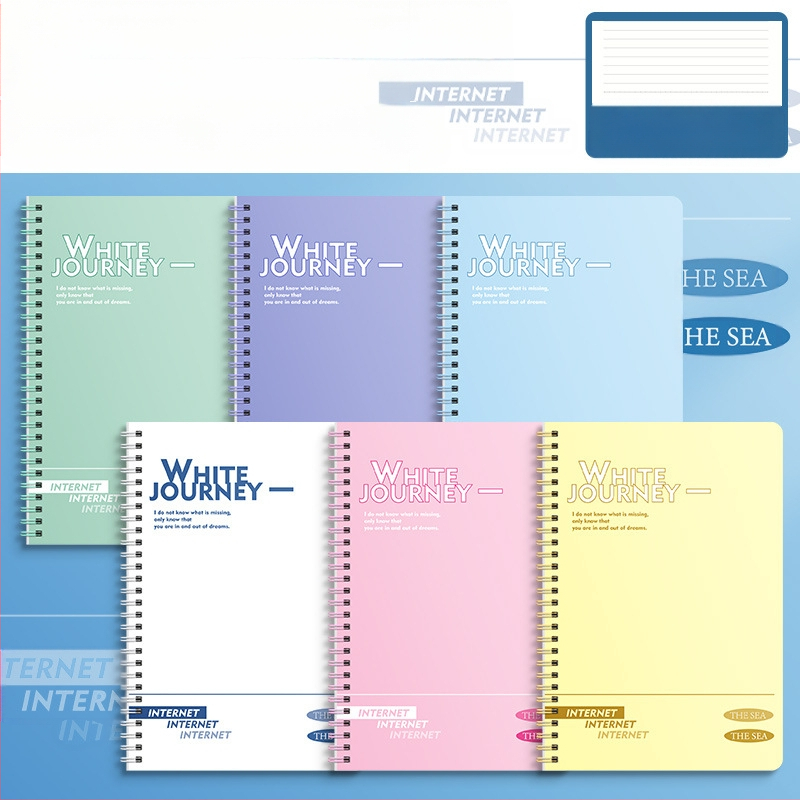 Sabiezināta studentu spirālveida piezīmju grāmatiņa B5 vienkārša horizontāla līnija ar augstu krāsu vērtību a5 vidusskolas koledžas studentu pēcdiploma iestājeksāmens