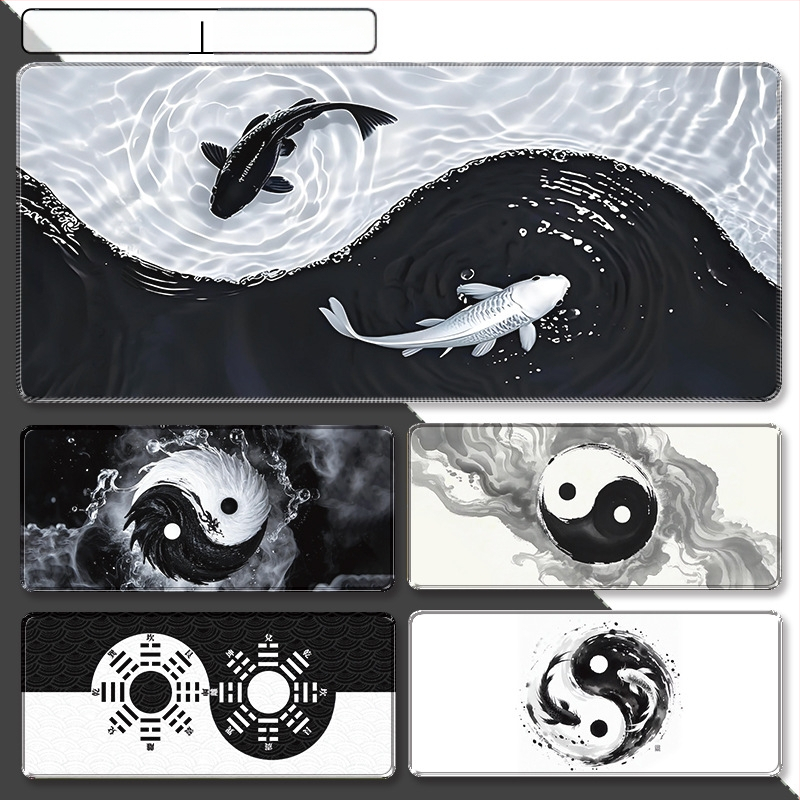Yin és Yangyu egérpad, extra nagy, foltálló tai chi képpel, gumi asztali pad, Ozon Cross-Border Amazon mosható billentyűzetpad