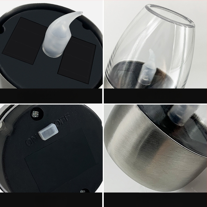 ♡Keresztbe helyezhető napelemes kültéri udvari LED-es rozsdamentes acél gyertyafény, gyepteraszra épített éjszakai fény, halloweeni fény