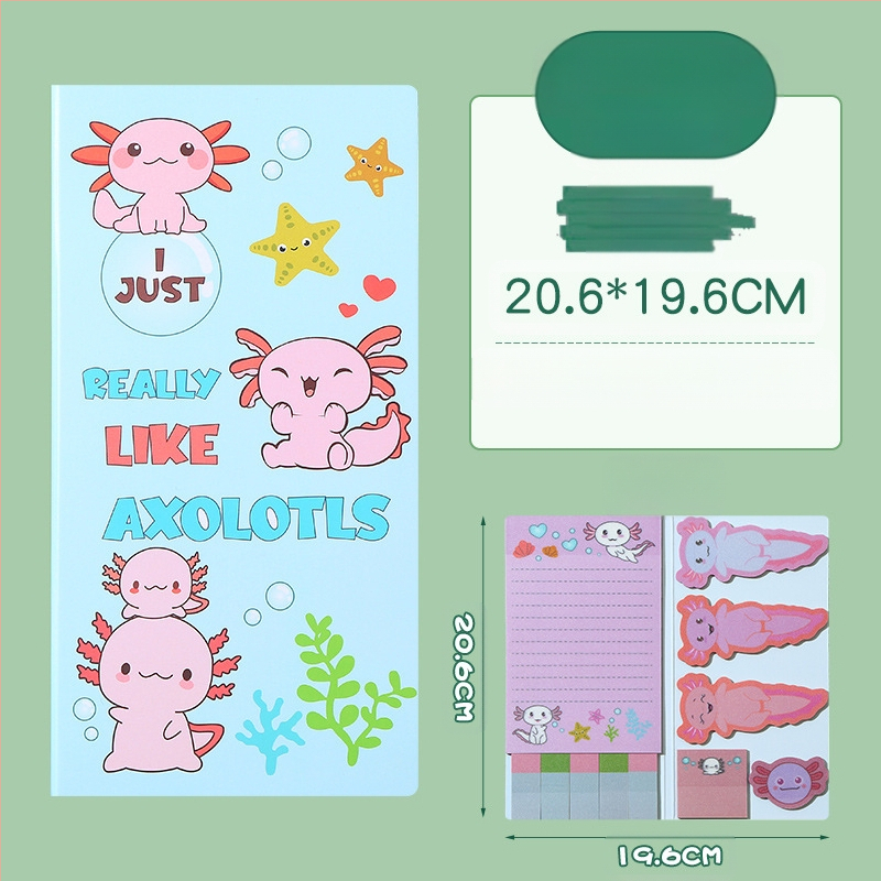 Piiriülene koomiksilooma kombinatsioon lemmiklooma post-it märkmed õpilase lastele punch käes konto plaan see erikujuline märkmekleebis