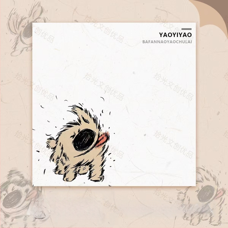 Dekoratyvinė klija mergaitė studentė šuo ašara nerimas užrašas didelė spalvų vertė juokinga negaliu nusikratyti vėjo skardinė maža raudona knyga