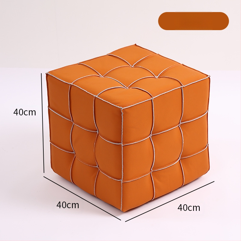 Фабрична директна продажба на кубче на Рубик, табуретка за домакинство, хол, диван, табуретка за крака, проста, лека, луксозна, кожена, малка, за врата, табуретка за обувки