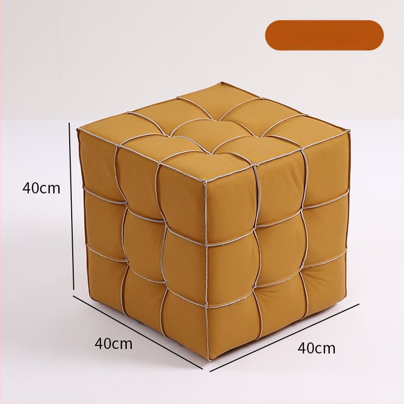 Фабрична директна продажба на кубче на Рубик, табуретка за домакинство, хол, диван, табуретка за крака, проста, лека, луксозна, кожена, малка, за врата, табуретка за обувки