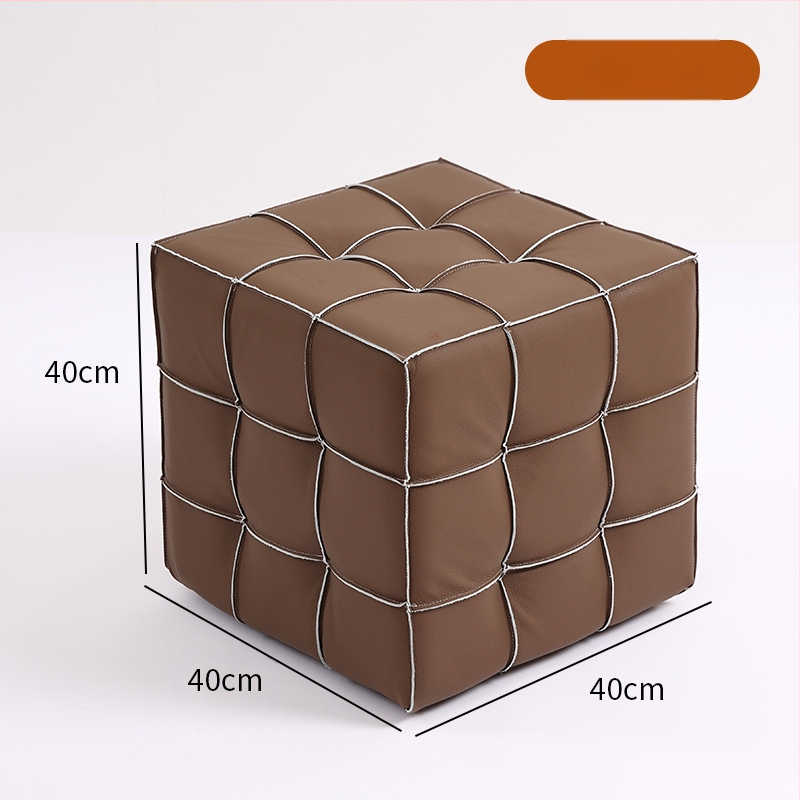 Фабрична директна продажба на кубче на Рубик, табуретка за домакинство, хол, диван, табуретка за крака, проста, лека, луксозна, кожена, малка, за врата, табуретка за обувки