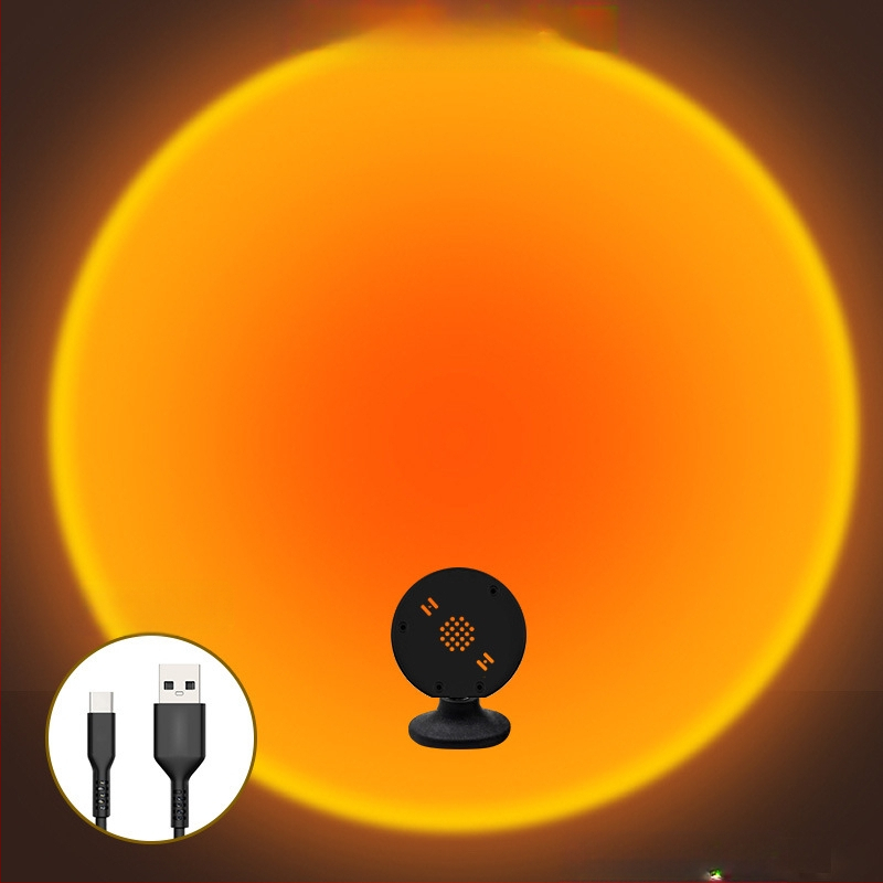 Internetikuulsuste RGB päikeseloojanguvalgusti tõstmiseks kaasaskantav väike põrandavalgusti atmosfääri projektsioon hämaruse järelkuma taust päikeseloojanguvalgus