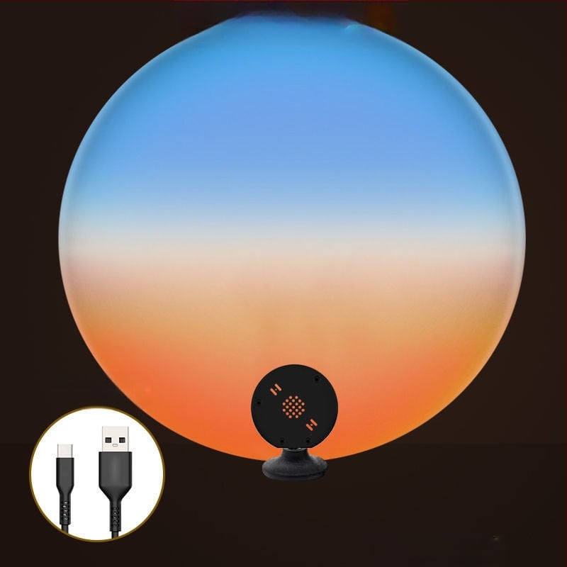 Internetikuulsuste RGB päikeseloojanguvalgusti tõstmiseks kaasaskantav väike põrandavalgusti atmosfääri projektsioon hämaruse järelkuma taust päikeseloojanguvalgus