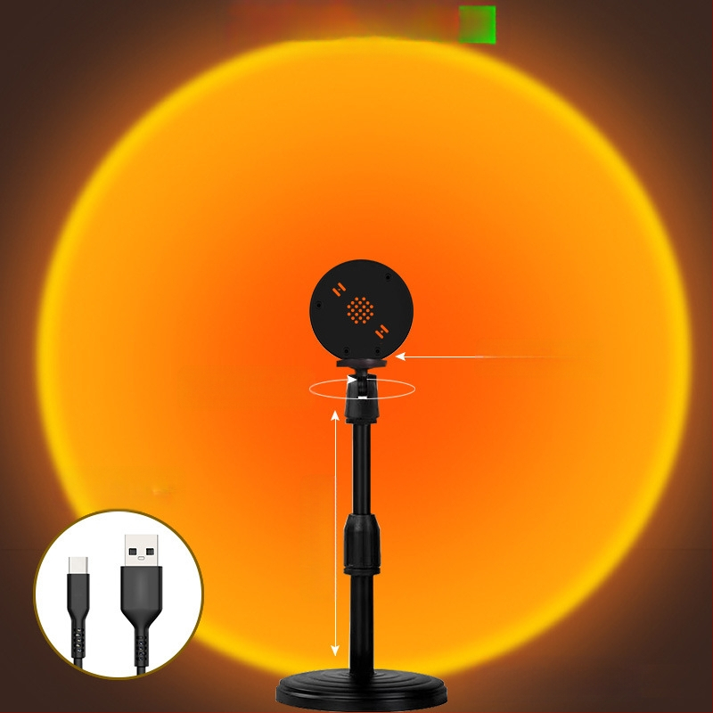 Internetikuulsuste RGB päikeseloojanguvalgusti tõstmiseks kaasaskantav väike põrandavalgusti atmosfääri projektsioon hämaruse järelkuma taust päikeseloojanguvalgus