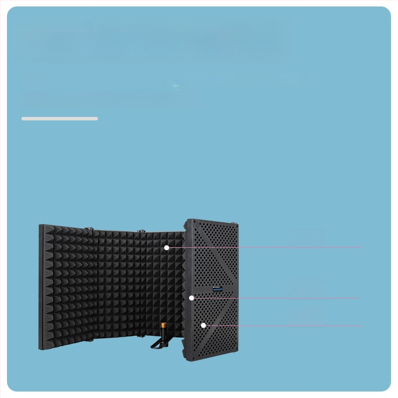 Elava karaoke kondensaatormikrofoni heliisolatsioon puuvillast heli neelav puuvillane hulgimüügi mikrofoni heliisolatsiooniplaat tuulekindel ekraan viieukseline heliisolatsioonikate