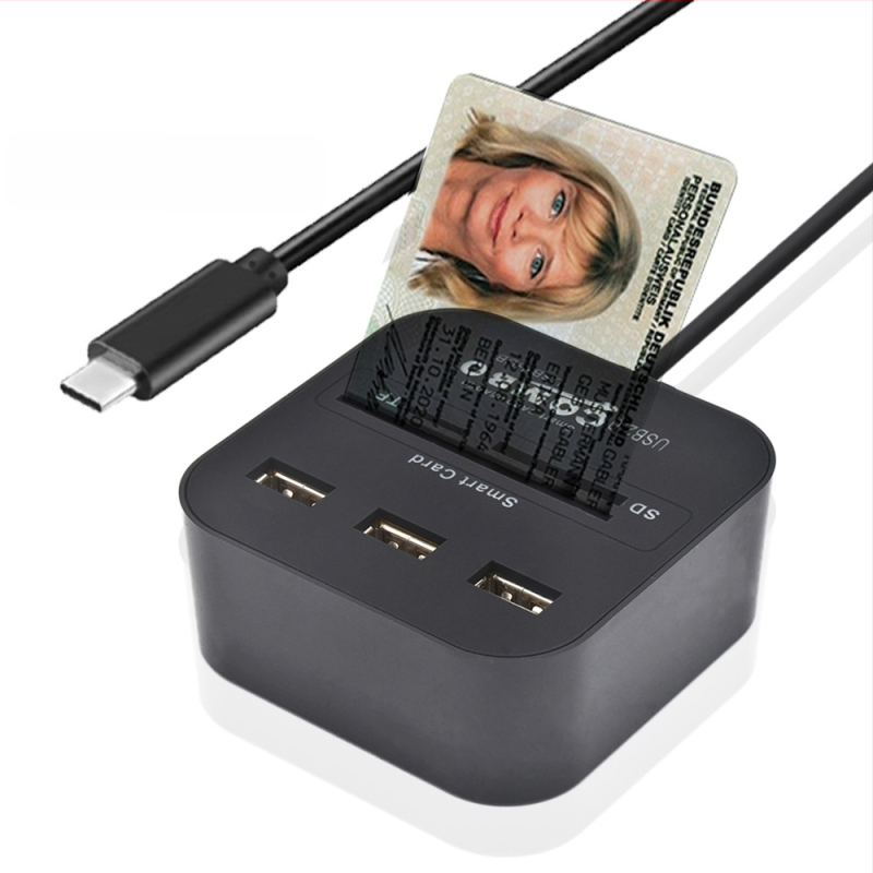USB2.0 nutikas kiipkaardilugeja Ic pangakaardi C-tüüpi kõik-ühes kaardilugeja toetab SIM-kaardi ID-d CAC-i