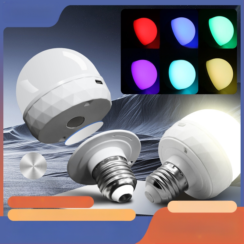 Typec laadimine E26E27e14 värviline puldiga atmosfäärilamp köögikapp värviline laadimislaualamp pirn