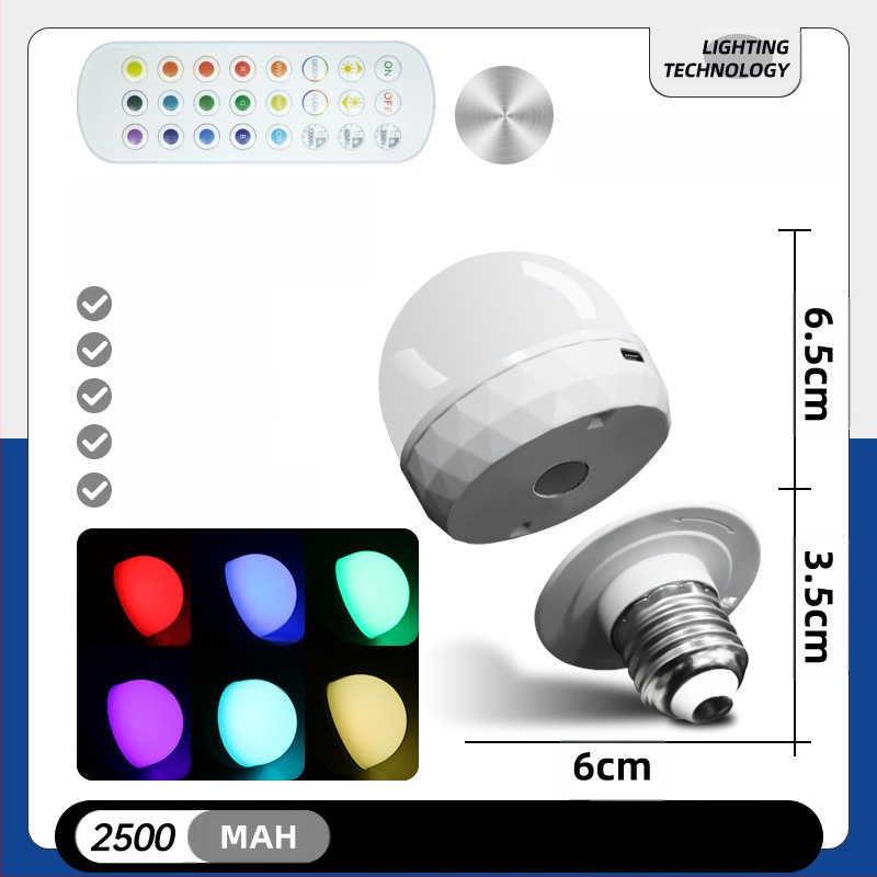 Typec laadimine E26E27e14 värviline puldiga atmosfäärilamp köögikapp värviline laadimislaualamp pirn