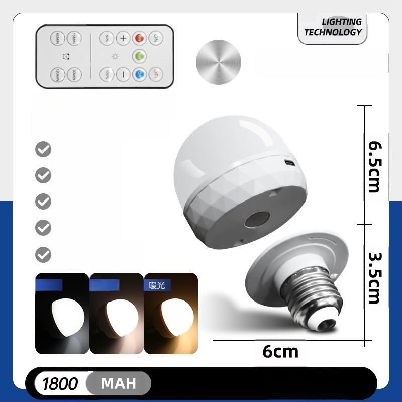 Typec laadimine E26E27e14 värviline puldiga atmosfäärilamp köögikapp värviline laadimislaualamp pirn