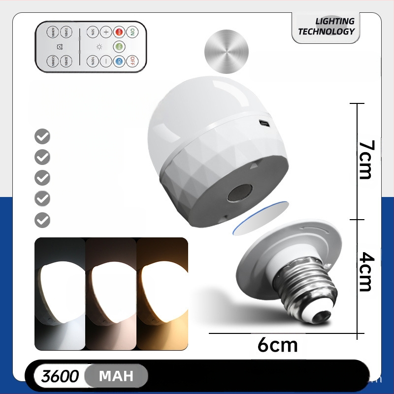 Typec laadimine E26E27e14 värviline puldiga atmosfäärilamp köögikapp värviline laadimislaualamp pirn