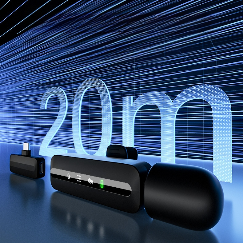 Piiriülene mobiilne otseülekande mikrofon Uus kahe pistikupesaga mürasummutus Juhtmevaba reväärmikrofon HD-salvestusega Douyin