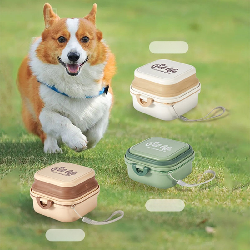 Új kutyáknak való kültéri összecsukható tál, kétrétegű ivóvíztál, hordozható ivóvíztál, állateledel-eszközök, kutyatál