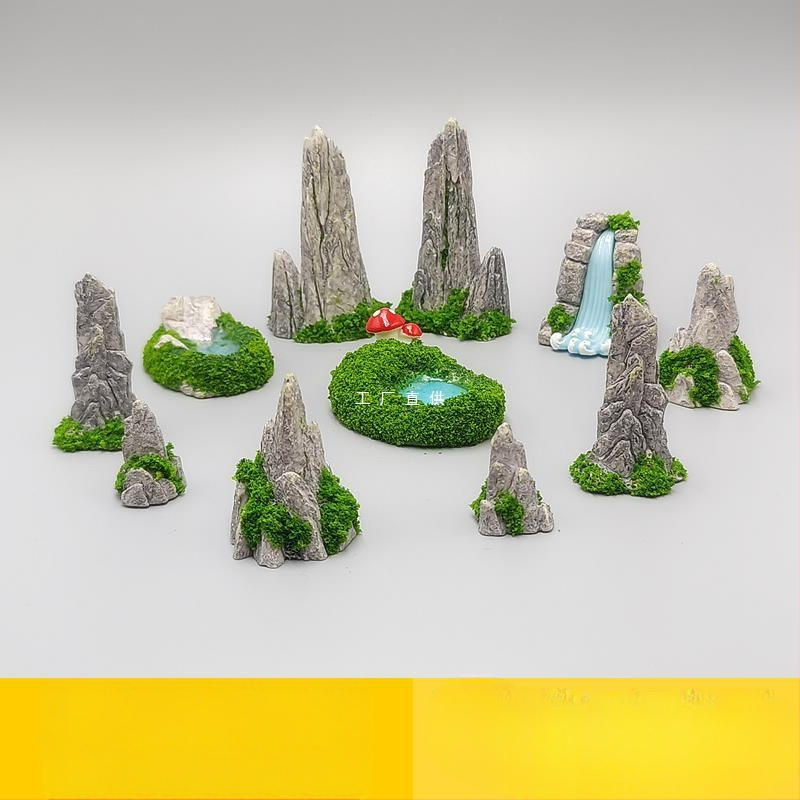 netikras peizažas ežeras krioklys akmuo samanos mikro peizažas sodininkystė „pasidaryk pats“ ornamentų aksesuarai maži papuošalai