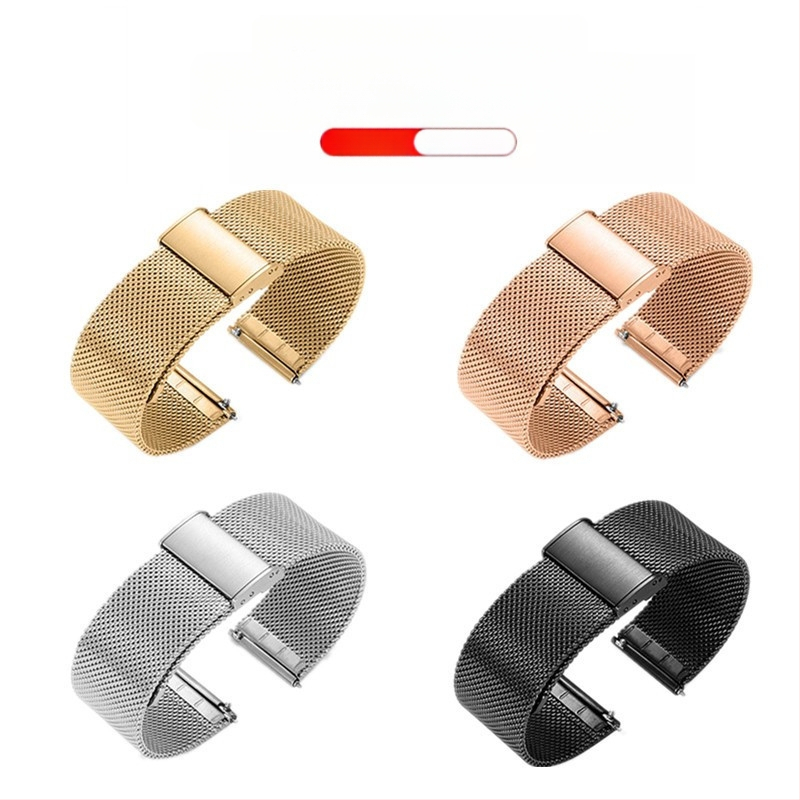 Huawei GT5 siksniņai Milan nerūsējošā tērauda 06 stieples sprādze Samsung DW pulksteņa siksniņai ar dubultu aizsardzību 22 mm tērauda siksniņa