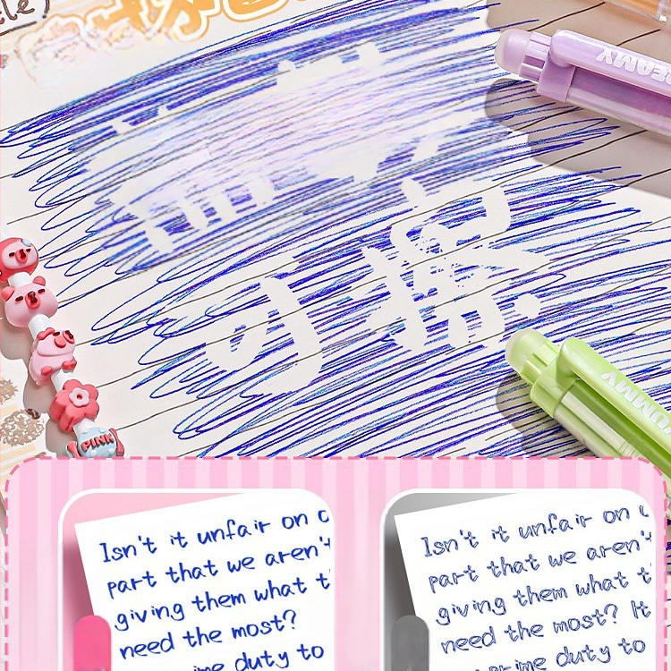 Radírozható toll hőérzékeny, visszahúzható mechanizmussal általános iskolásoknak, nagy értékű kék radíros toll vizsgára való felkészüléshez, újratölthető