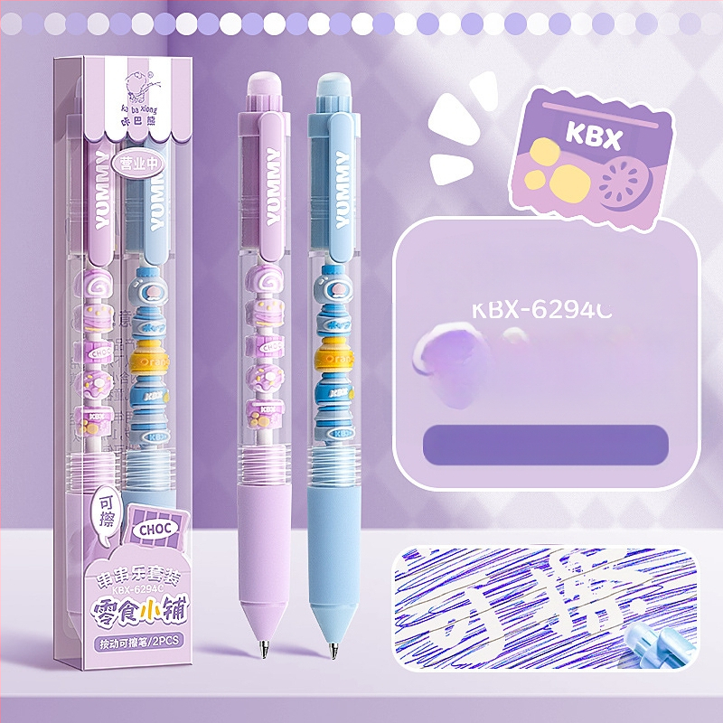 Radírozható toll hőérzékeny, visszahúzható mechanizmussal általános iskolásoknak, nagy értékű kék radíros toll vizsgára való felkészüléshez, újratölthető