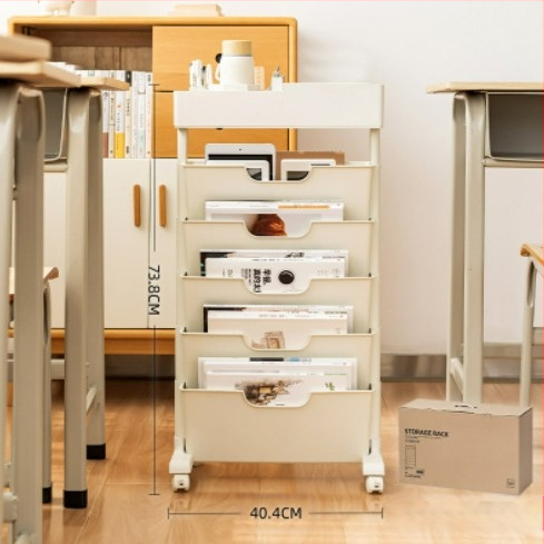 Настолен рафт за книги, студентски многослоен голям капацитет за съхранение на книги, поставка за книги, подвижна поставка за четене