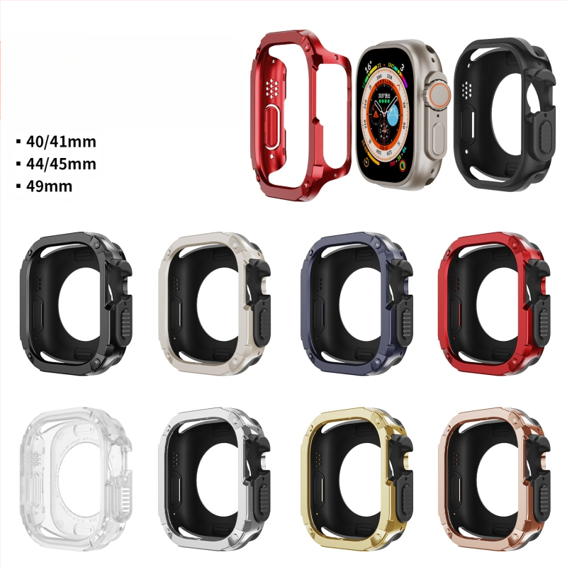 Tinka „Apple Watch“ dėklui, „Iwatch9“ apsauginiam dėklui, kompiuteriui ir TPU, dviejų viename, šarvų išpjovai, apsaugančiam nuo kritimo.