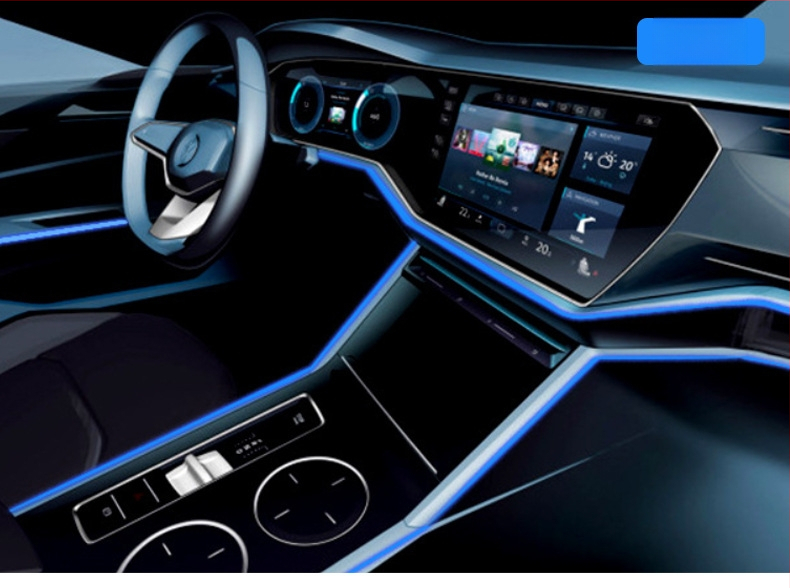 Светеща линия студена светлина високотехнологична електролуминесцентна черна амбиентна светлина 3,5 м Vusb комплект за запечатване на продукта атмосфера