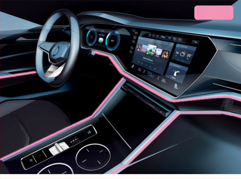 Светеща линия студена светлина високотехнологична електролуминесцентна черна амбиентна светлина 3,5 м Vusb комплект за запечатване на продукта атмосфера