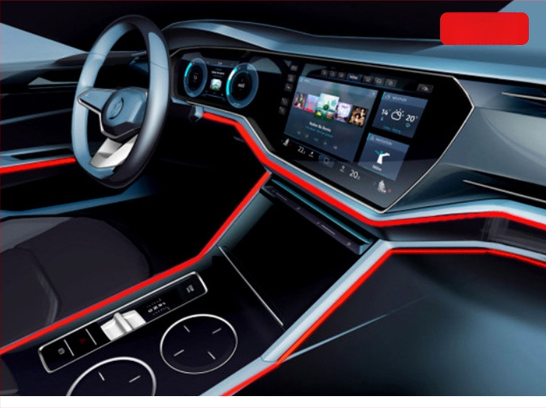 Светеща линия студена светлина високотехнологична електролуминесцентна черна амбиентна светлина 3,5 м Vusb комплект за запечатване на продукта атмосфера