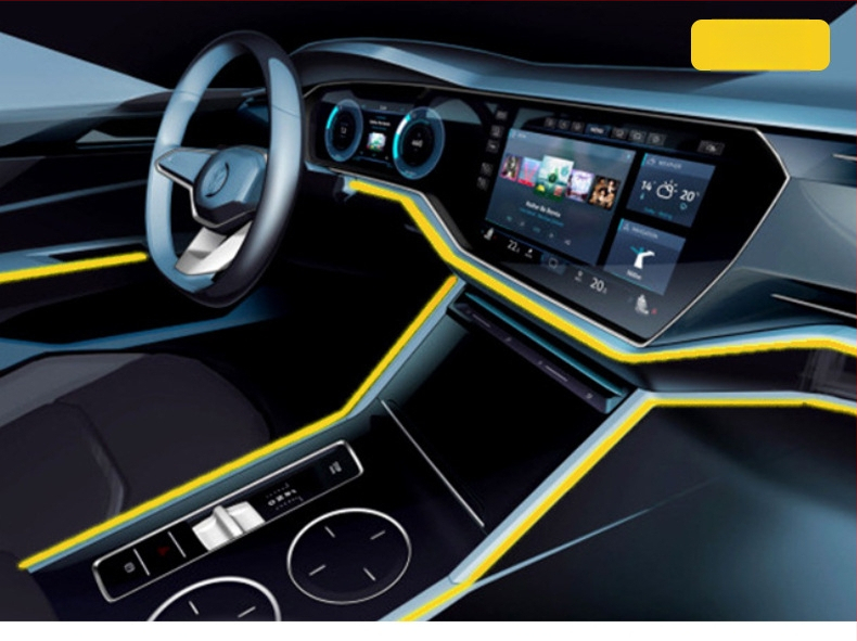 Светеща линия студена светлина високотехнологична електролуминесцентна черна амбиентна светлина 3,5 м Vusb комплект за запечатване на продукта атмосфера