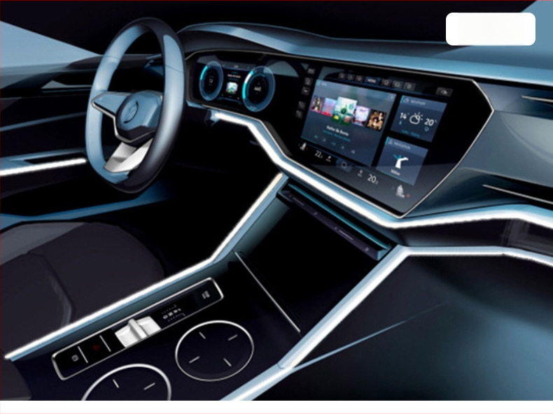 Светеща линия студена светлина високотехнологична електролуминесцентна черна амбиентна светлина 3,5 м Vusb комплект за запечатване на продукта атмосфера