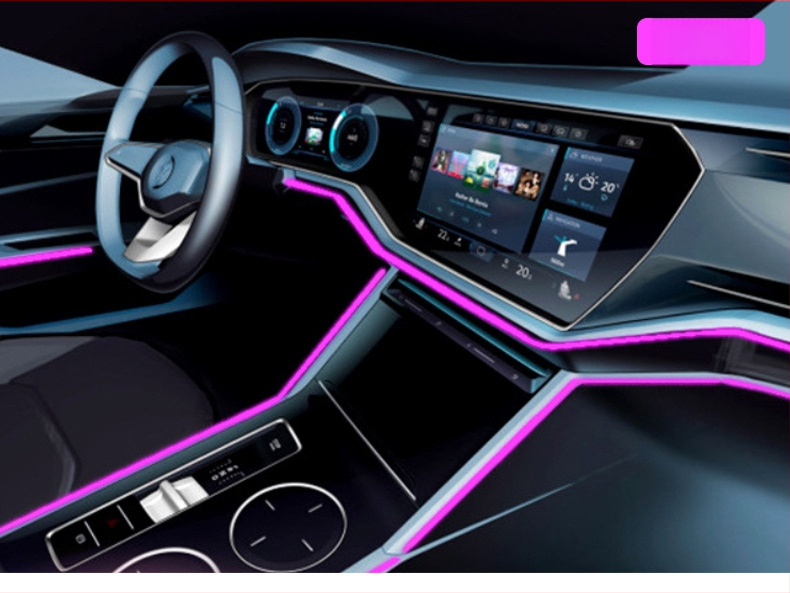 Светеща линия студена светлина високотехнологична електролуминесцентна черна амбиентна светлина 3,5 м Vusb комплект за запечатване на продукта атмосфера