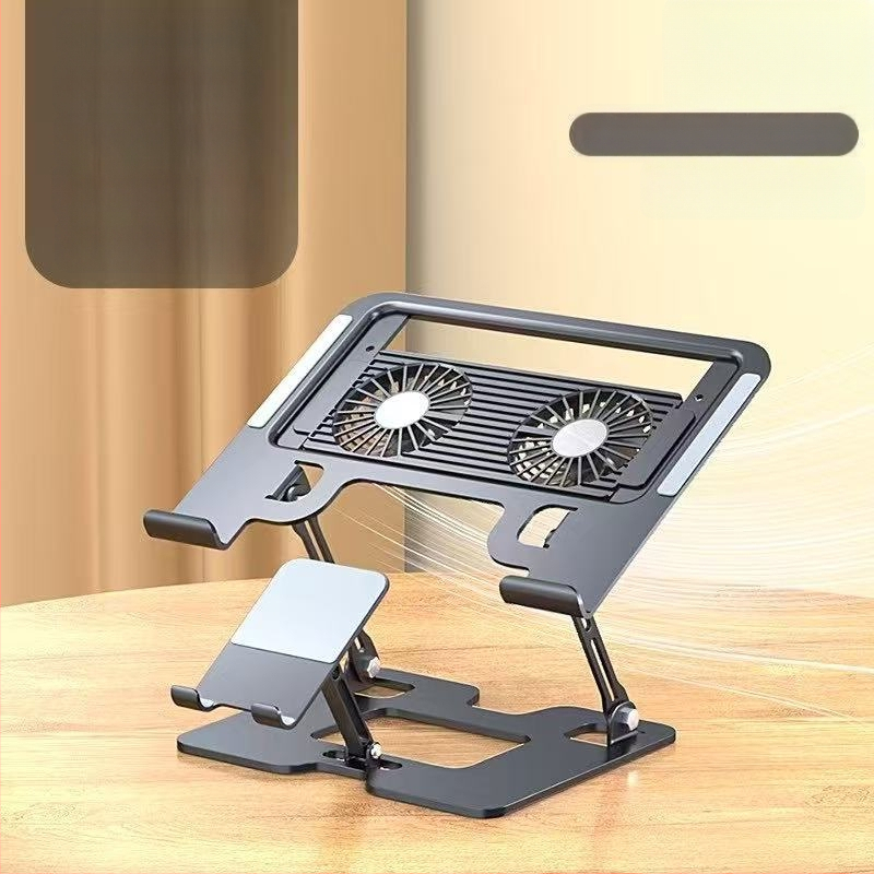 Mobiltelefontartó szénacélból, lapos, univerzális, magasító állvány, 360 fokban forgatható, összecsukható, emelhető asztali polc