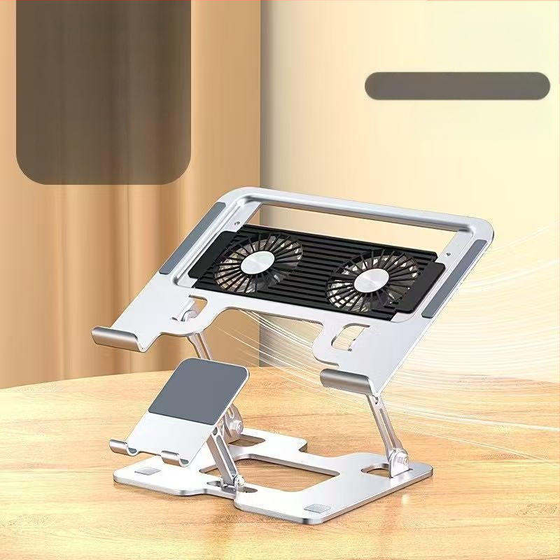 Mobiltelefontartó szénacélból, lapos, univerzális, magasító állvány, 360 fokban forgatható, összecsukható, emelhető asztali polc